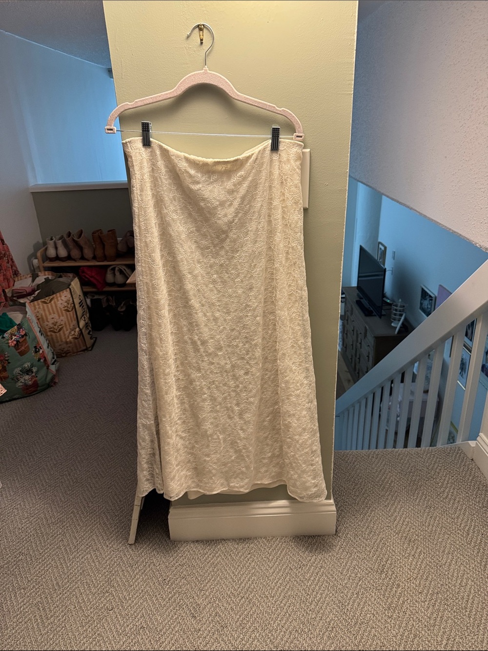 Urban Outfitters Cream Lace Maxi Skirt